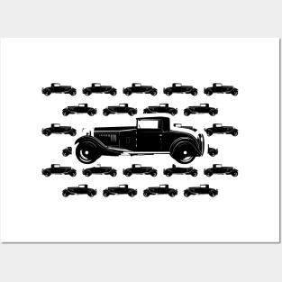 Retro Car Seamless Pattern Posters and Art